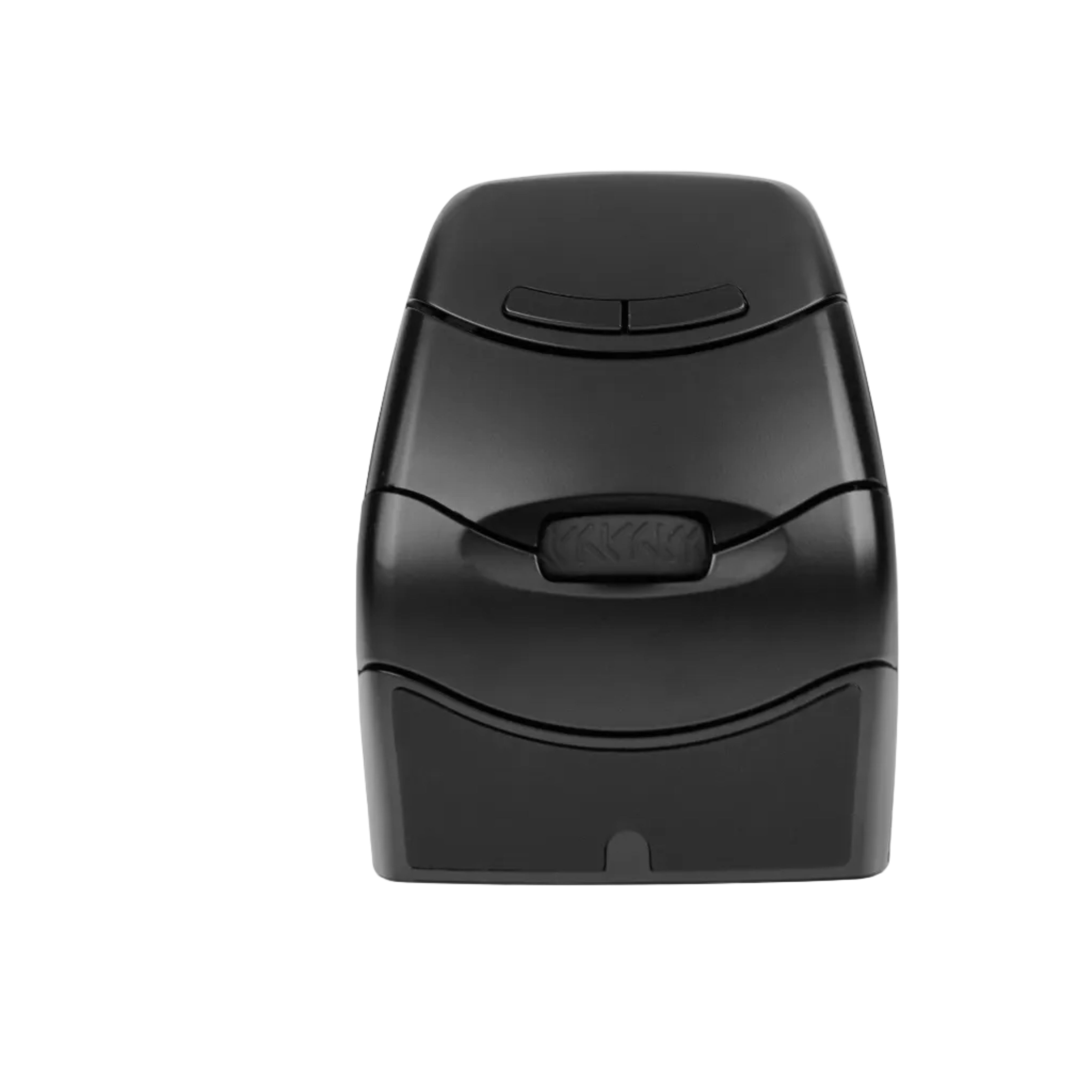 Black electronic device on a white background