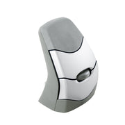 Gray ergonomic computer mouse on a white background
