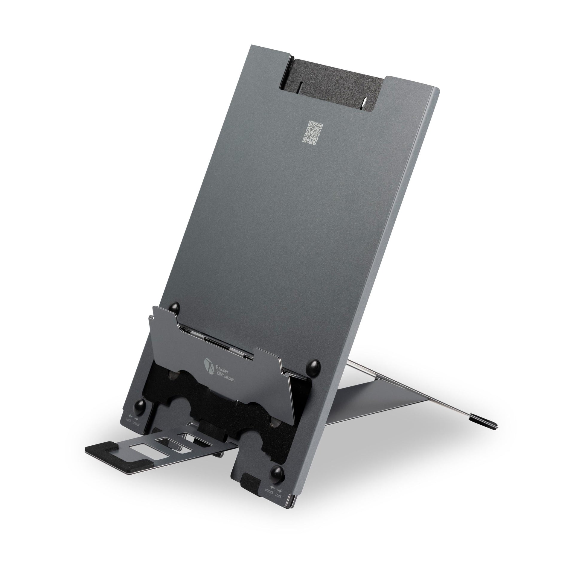 Black adjustable stand on a white background