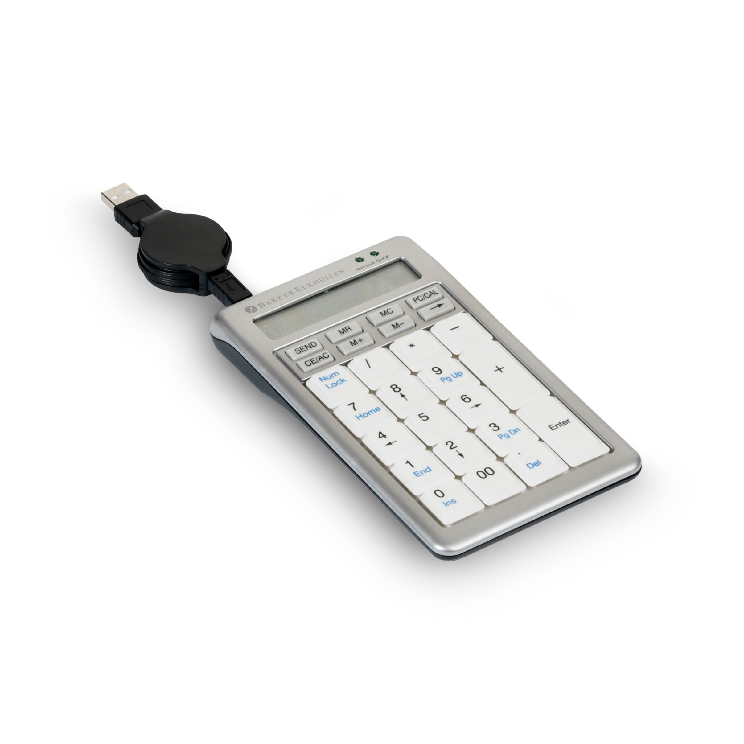 Small electronic device with keypad on a white background