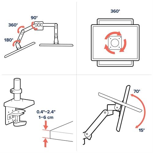 Ergotron LX Pro Dual Side-by-Side Arm - ERGO Furniture  - 