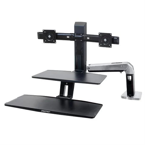 Ergotron WorkFit A with Suspended Keyboard, Dual Monitor Workstation - ERGO Furniture  - 