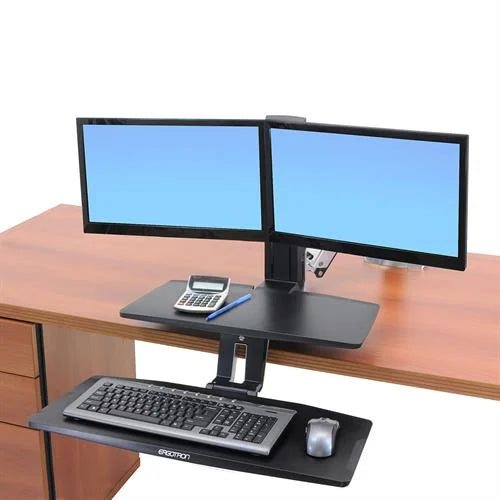 Ergotron WorkFit A with Suspended Keyboard, Dual Monitor Workstation - ERGO Furniture  - 