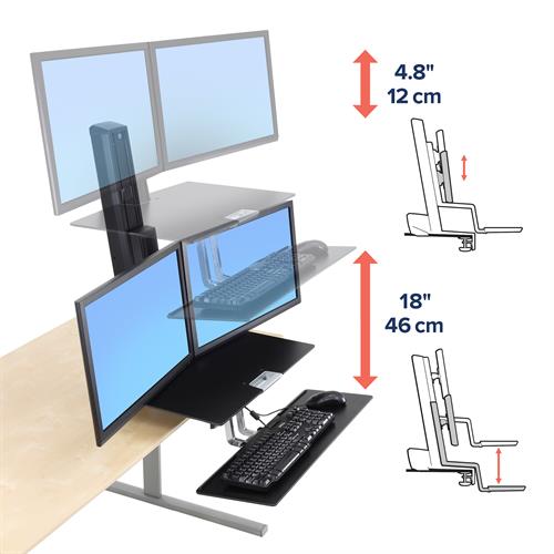 Ergotron WorkFit S, Dual Monitor Standing Workstation - ERGO Furniture  - 