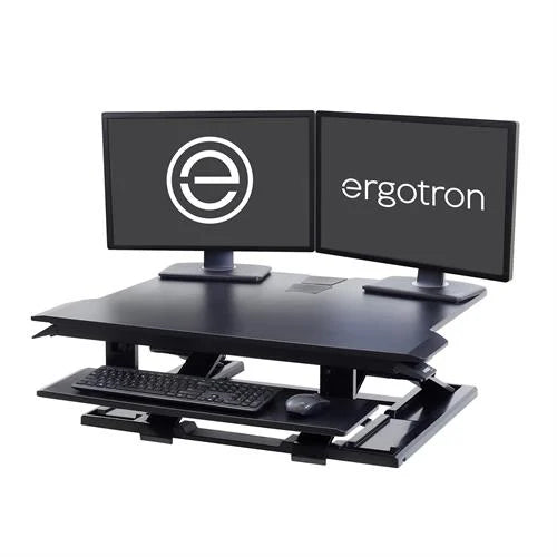 Workfit Pin Ergotron WorkFit A with Suspended Keyboard, Dual Monitor Workstation ...