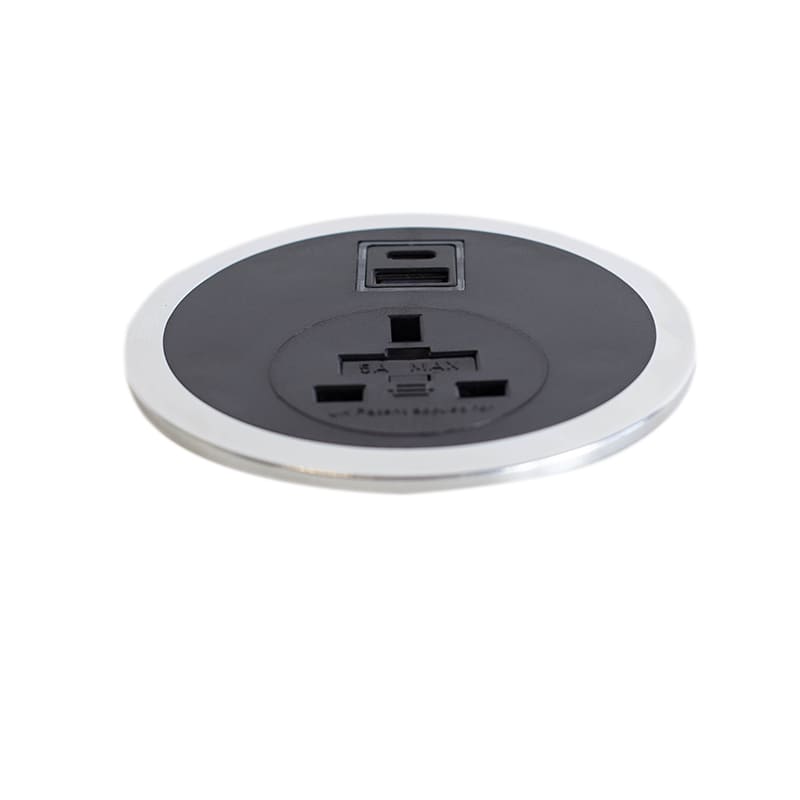 Lavoro In-Desk Power Module (UK Socket or UK Socket + 2x USB) - ERGO Furniture  - 