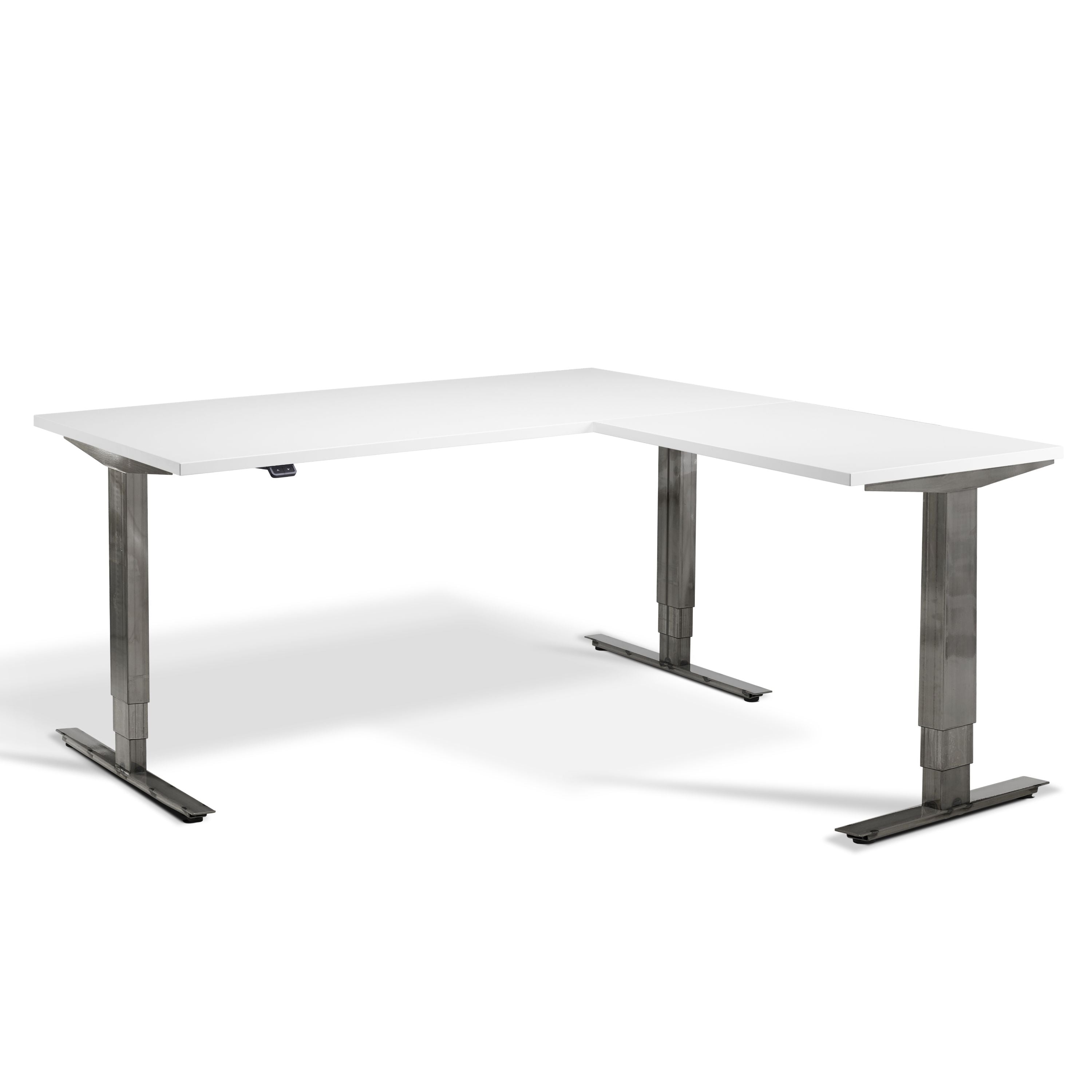 Lavoro Raw Steel Advance Corner Standing Desk - ERGO Furniture  - corner desk