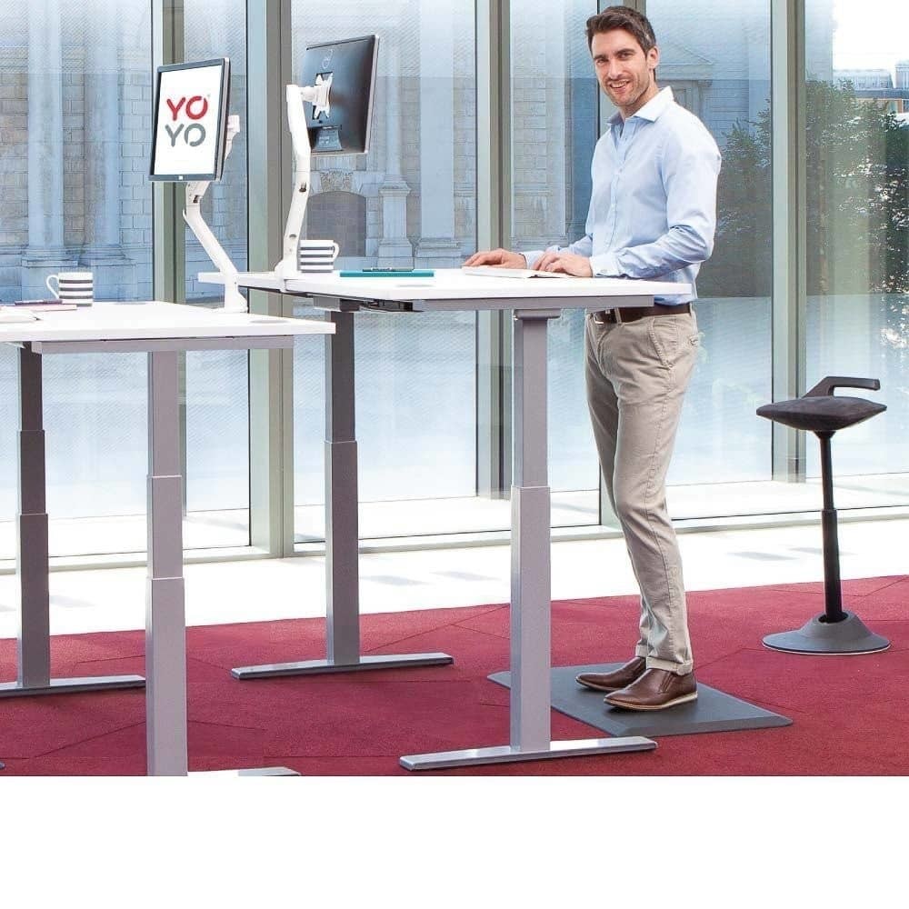 Yo-Yo Desk Pro 2 Height Adjustable Standing Desk - ERGO Furniture  - Black / SMALL (120x80cm) / Timber-Black / SMALL (120x80cm) / Oak-Black / SMALL (120x80cm) / White-Black / SMALL (120x80cm) / Light Grey-Black / SMALL (120x80cm) / Black
