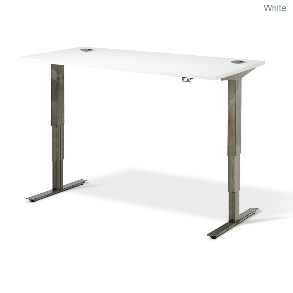 Flytta 2 Raw Steel Finish Height Adjustable Desk
